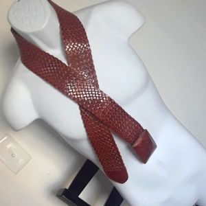 Chico's * Genuine Woven Leather Belt brown BG220